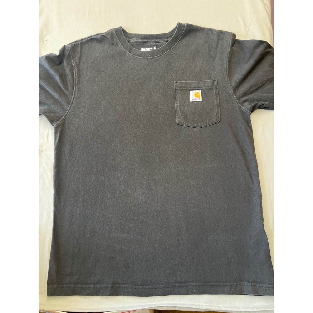 Carhartt K87 Mens Loose Fit Pocket T-Shirt Black Gray Workwear Tee M